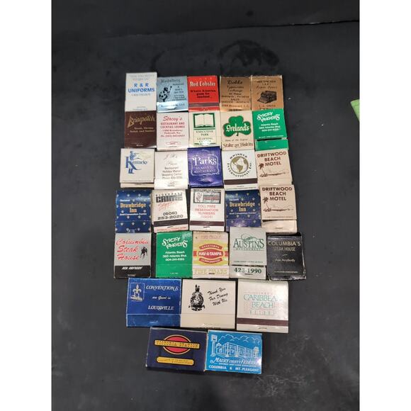 Matchbook Collection 30 Vintage Matchboxes Hotel, Parks,‎ & Restaurants Assorted - Picture 1 of 2